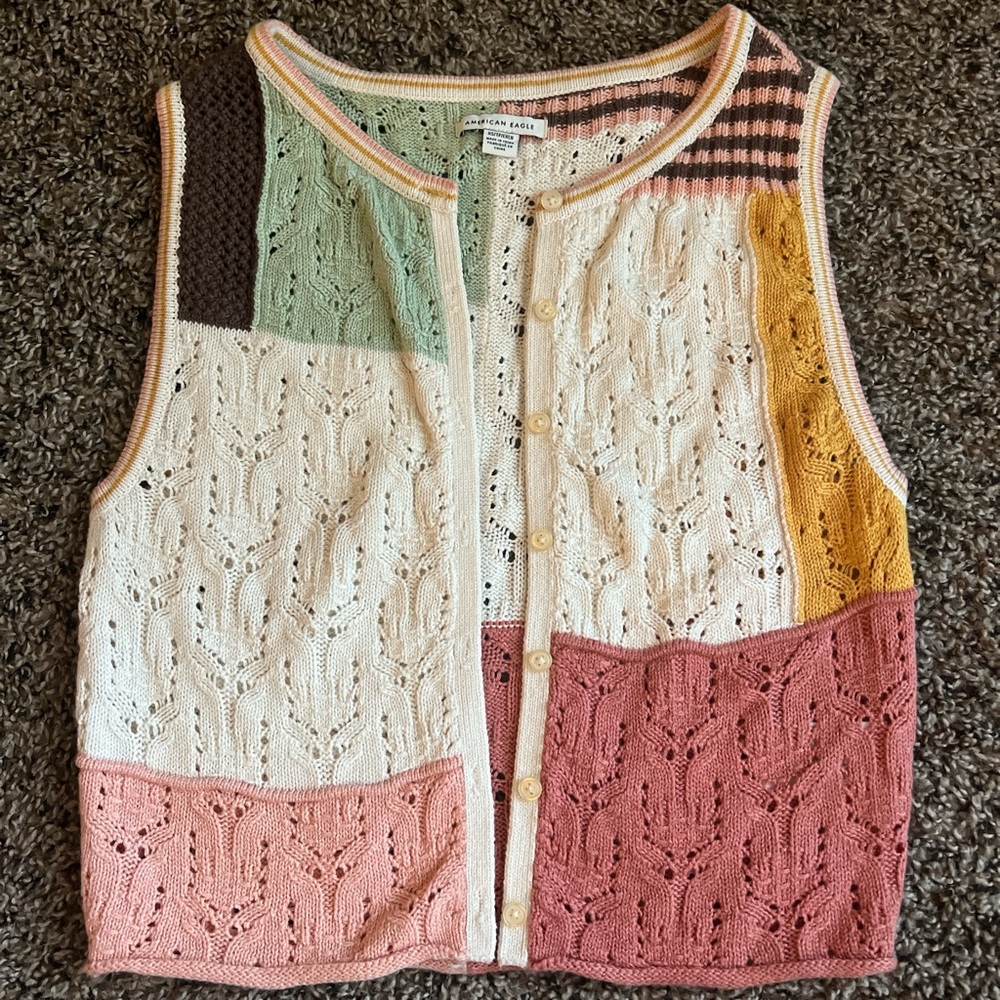 AE Patchwork Knit Vest